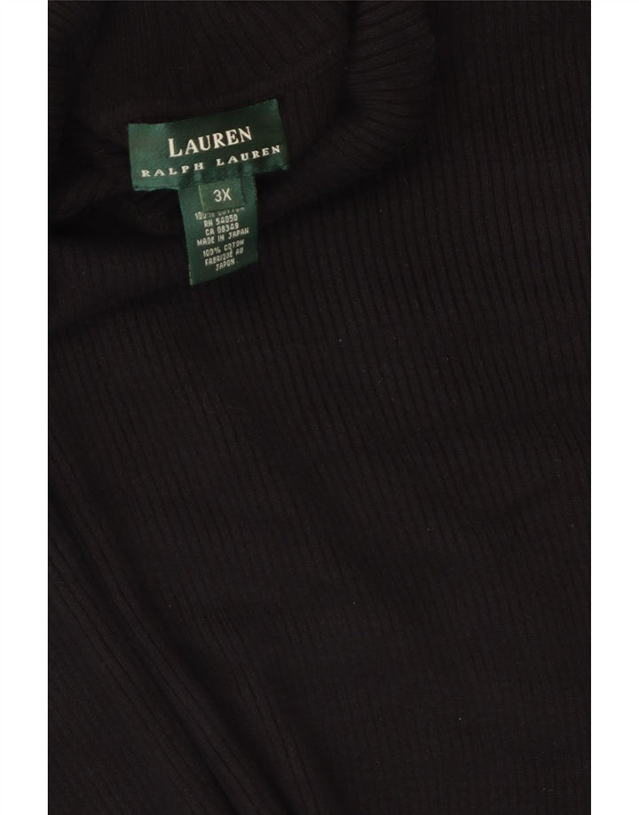 Ralph Lauren ženski pulover s rol izrezom UK 22 3XL crni pamuk