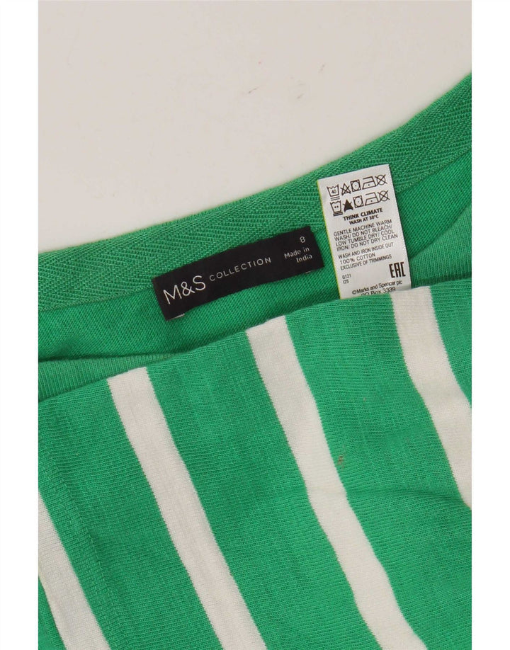 Marks & Spencer ženski gornji dio s 3/4 rukavima UK 8 male zelene pruge