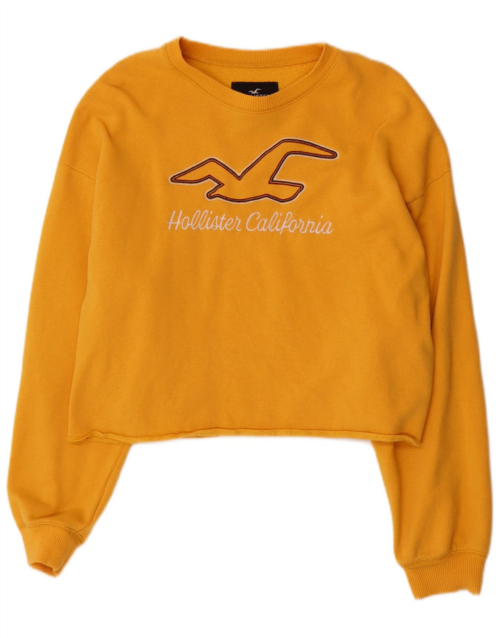 HOLLISTER Ženska skraćena majica s motivima UK 14 srednje žuti pamuk