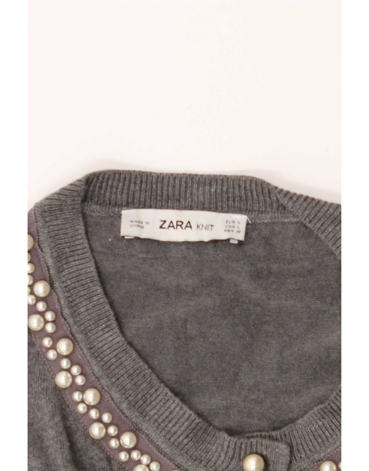 Zara ženski kardigan pulover UK 14 Large Grey