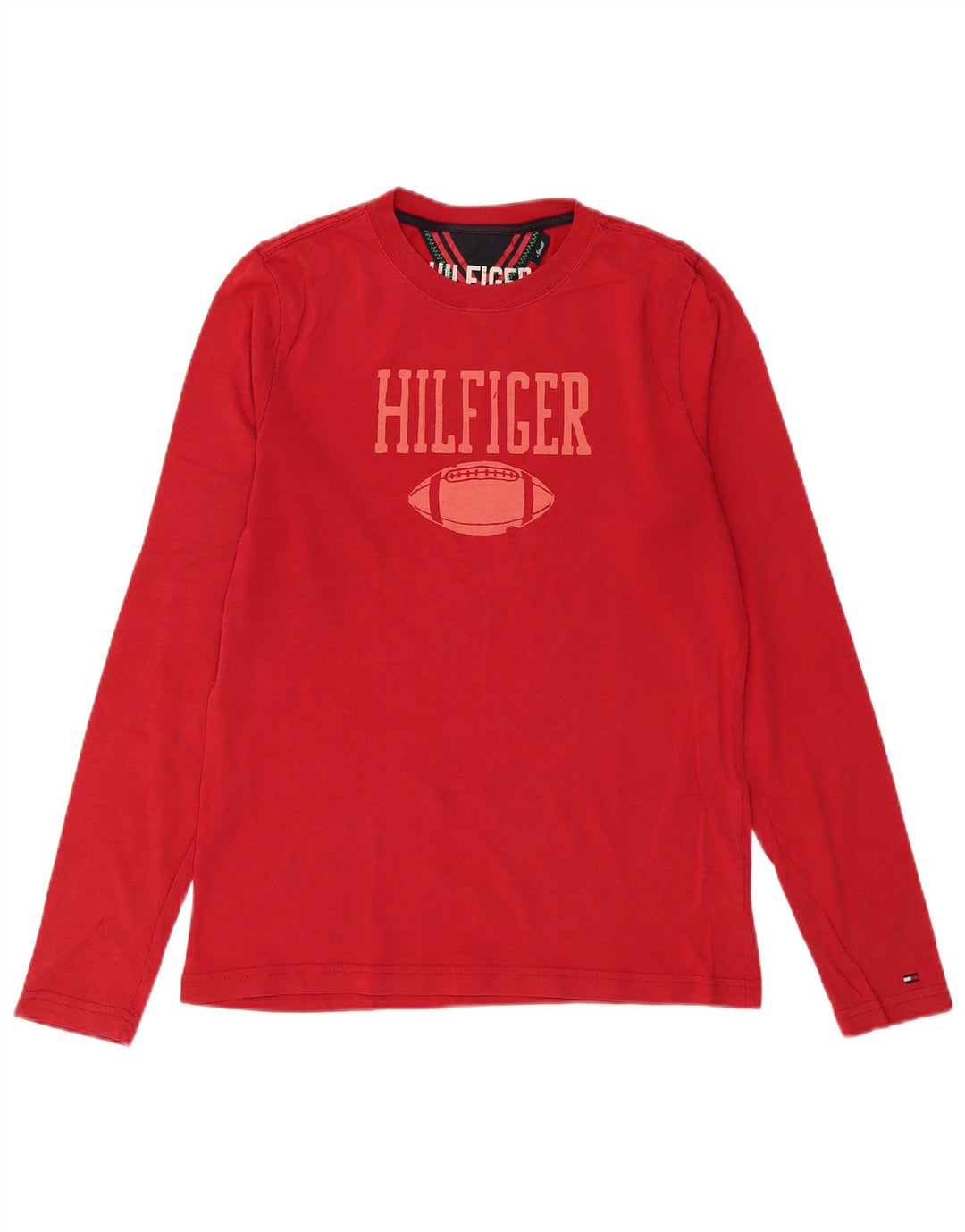 Tommy Hilfiger muška majica dugih rukava s grafikama, mali crveni pamuk