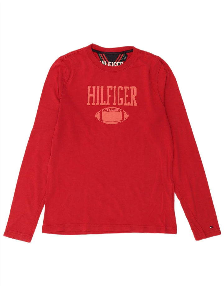 Tommy Hilfiger muška majica dugih rukava s grafikama, mali crveni pamuk