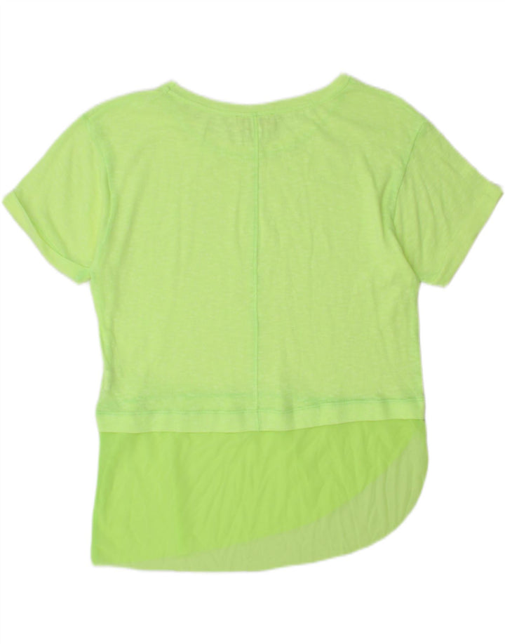 ZARA Womens T-Shirt Top UK 14 Medium Green Polyester Vintage Zara and Second-Hand Zara from Messina Hembry 
