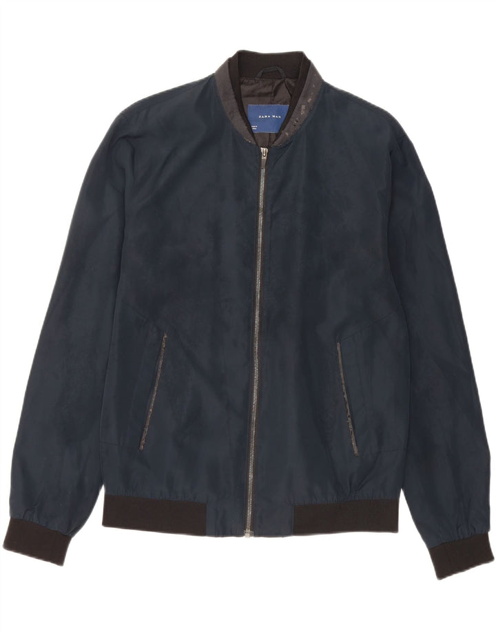 Zara muška bomber jakna UK 40 veliki tamnoplavi poliester
