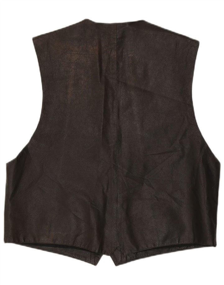 VINTAGE muški kožni prsluk IT 56 XL smeđi