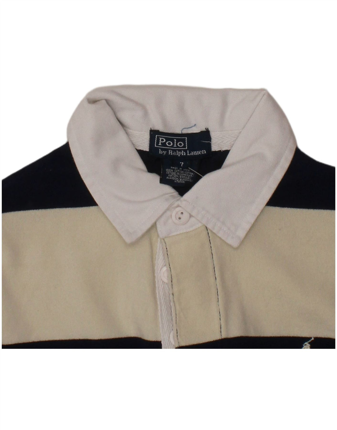 POLO RALPH LAUREN Ragbi polo majica za dječake 6-7 godina, bijela na pruge