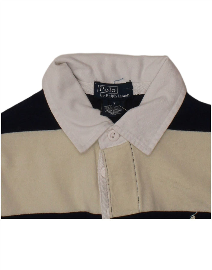 POLO RALPH LAUREN Ragbi polo majica za dječake 6-7 godina, bijela na pruge