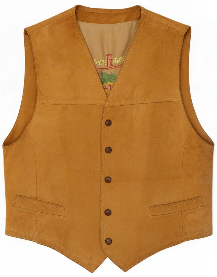 Save The Forest Muški prsluk od brušene kože IT 48 Medium Beige Leather