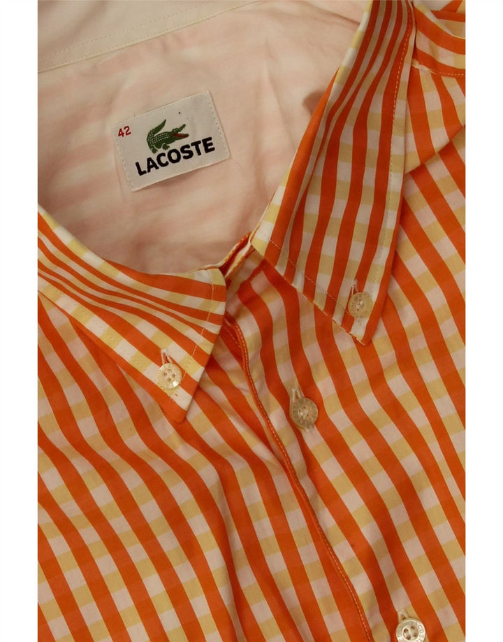Lacoste muška košulja veličine 42 velika narančasta gingham