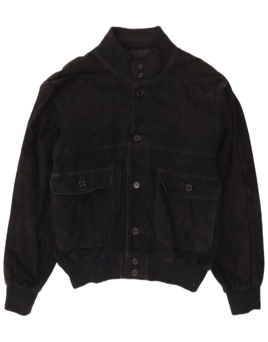 Vintage muška bomber jakna od brušene kože UK 40 velika crna kožna