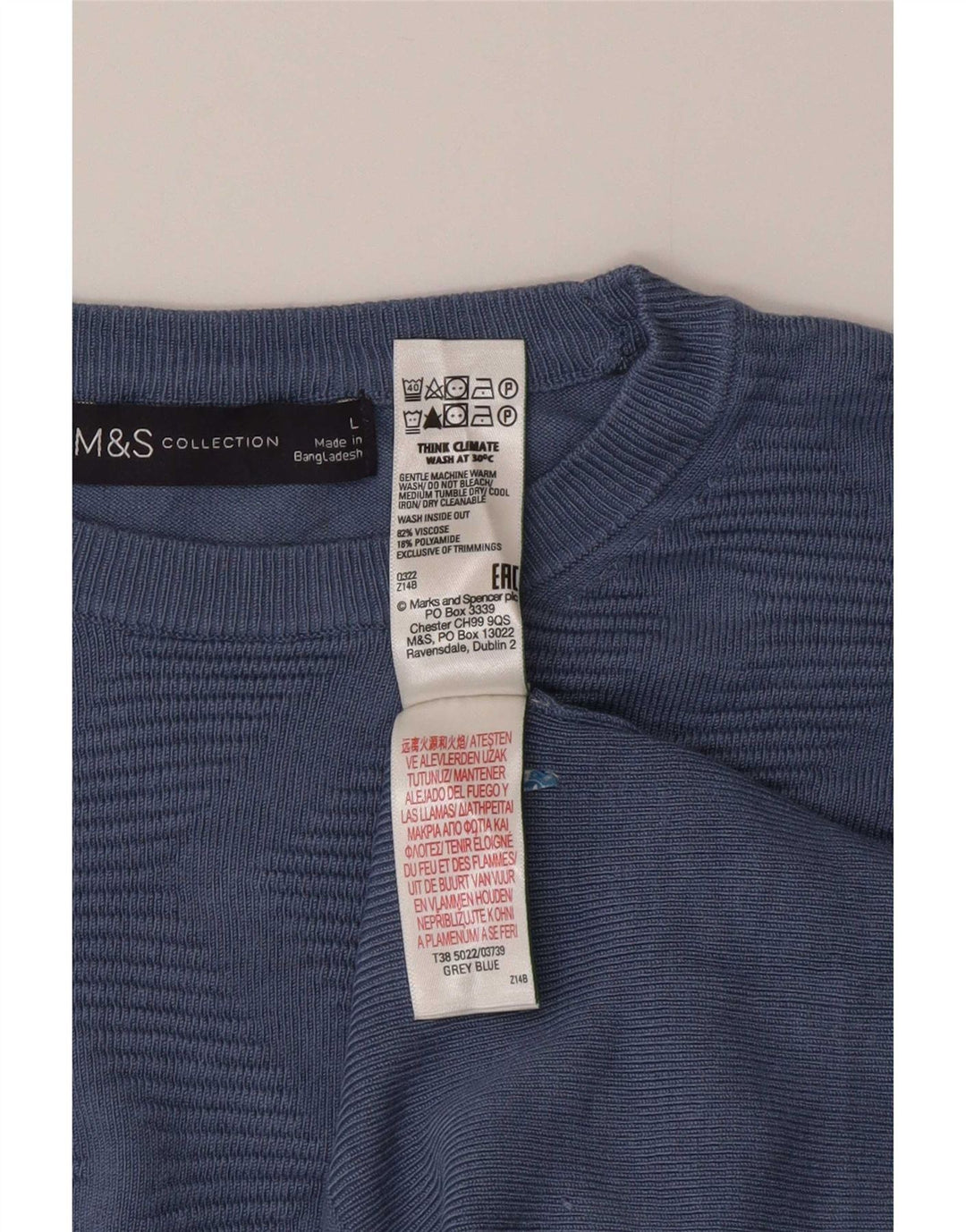 Marks & Spencer ženski džemper s okruglim izrezom UK 16 Large Blue