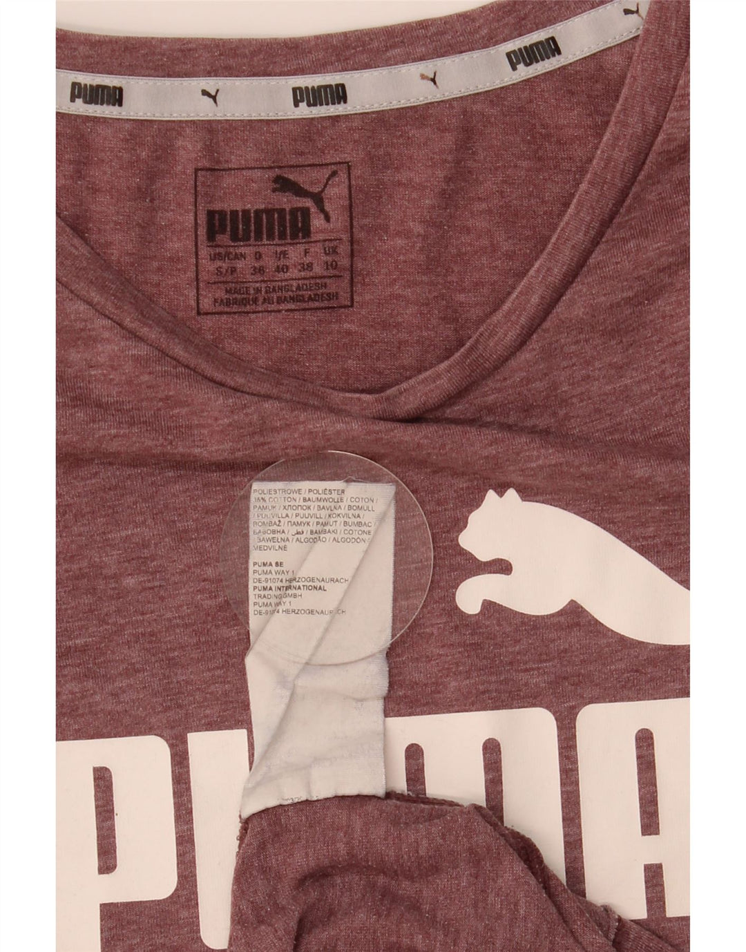Puma ženska majica kratkih rukava s grafičkim motivima, UK 10 Small Maroon poliester