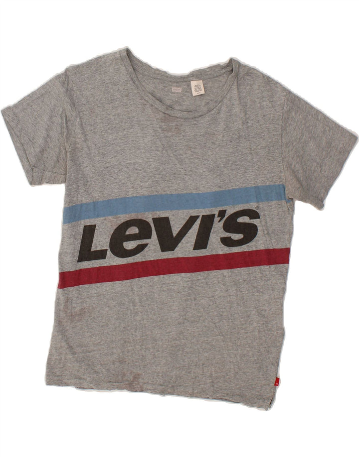 LEVI'S Mens Graphic T-Shirt Top Small Grey Flecked Cotton Vintage Levi's and Second-Hand Levi's from Messina Hembry 