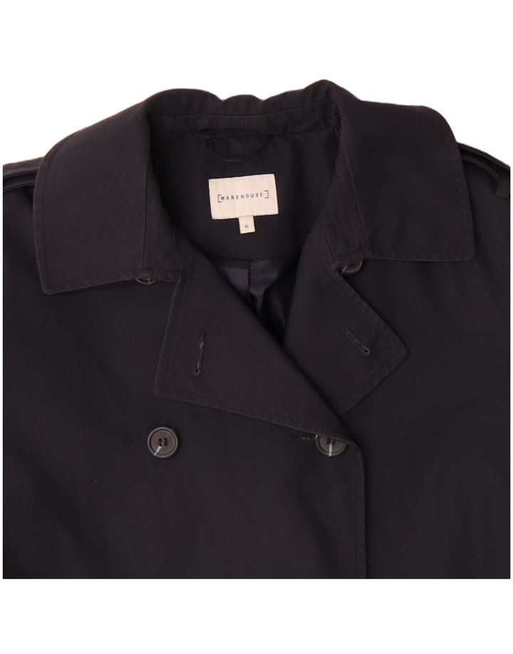 WAREHOUSE ženski trenč kaput UK 16 veliki tamnoplavi poliester