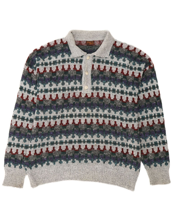 VINTAGE muški pulover s polo ovratnikom IT 48 srednje boje, Fair Isle