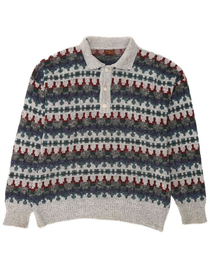 VINTAGE muški pulover s polo ovratnikom IT 48 srednje boje, Fair Isle