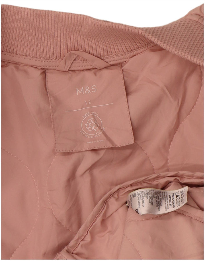 Marks & Spencer ženska prošivena jakna UK 12 srednje ružičasti poliester