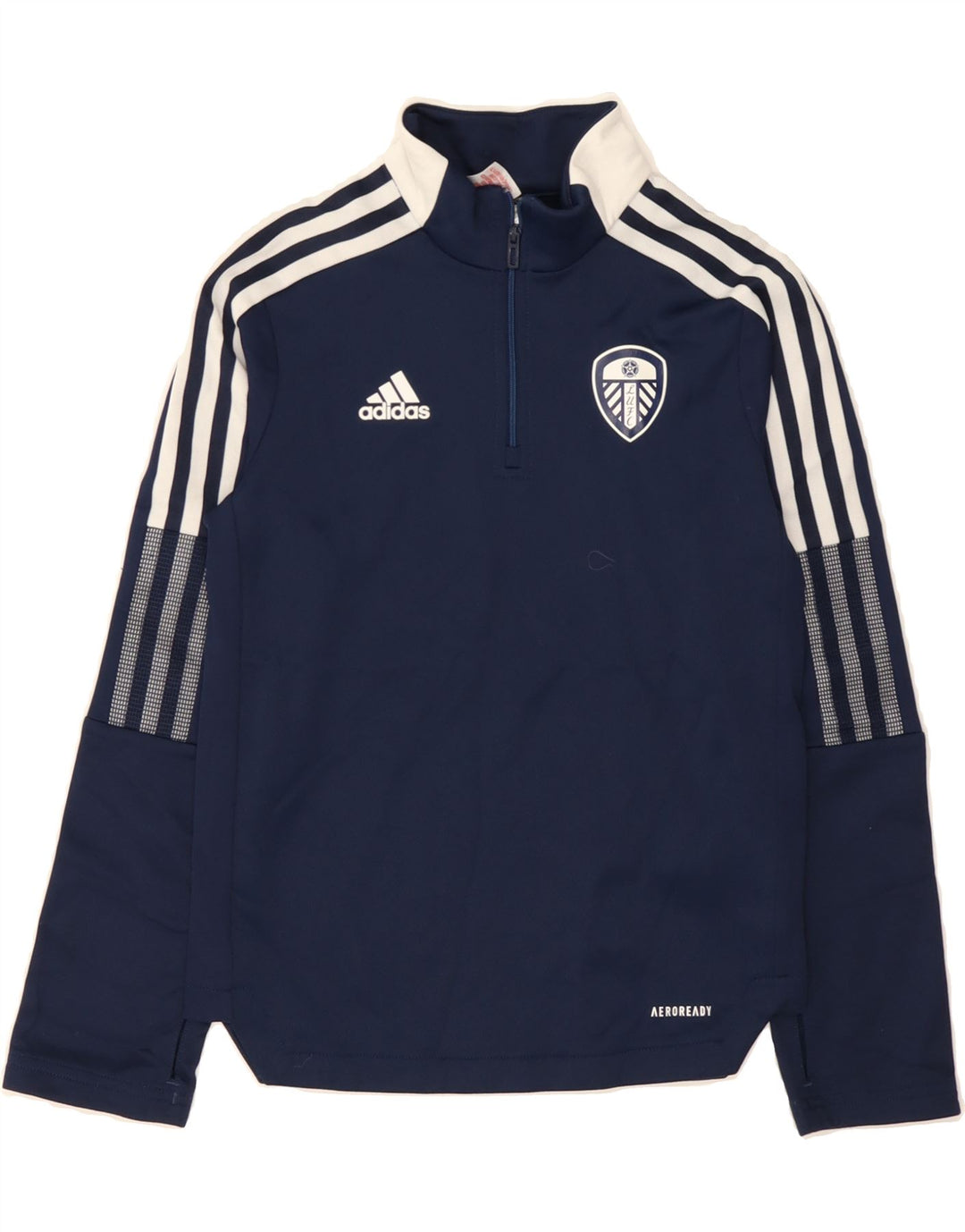 ADIDAS Boys Aeroready Pullover Tracksuit Top 9-10 Years Navy Blue Vintage Adidas and Second-Hand Adidas from Messina Hembry 