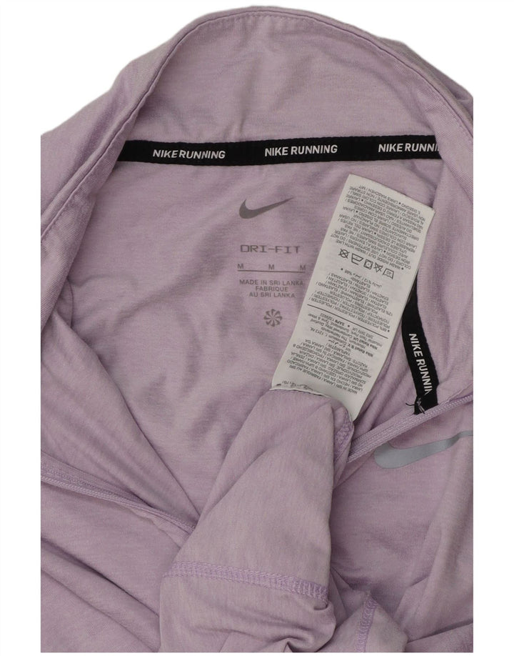 Nike Ženska trenirka Dri Fit Zip Neck Pulover Top UK 14 srednje ljubičasta