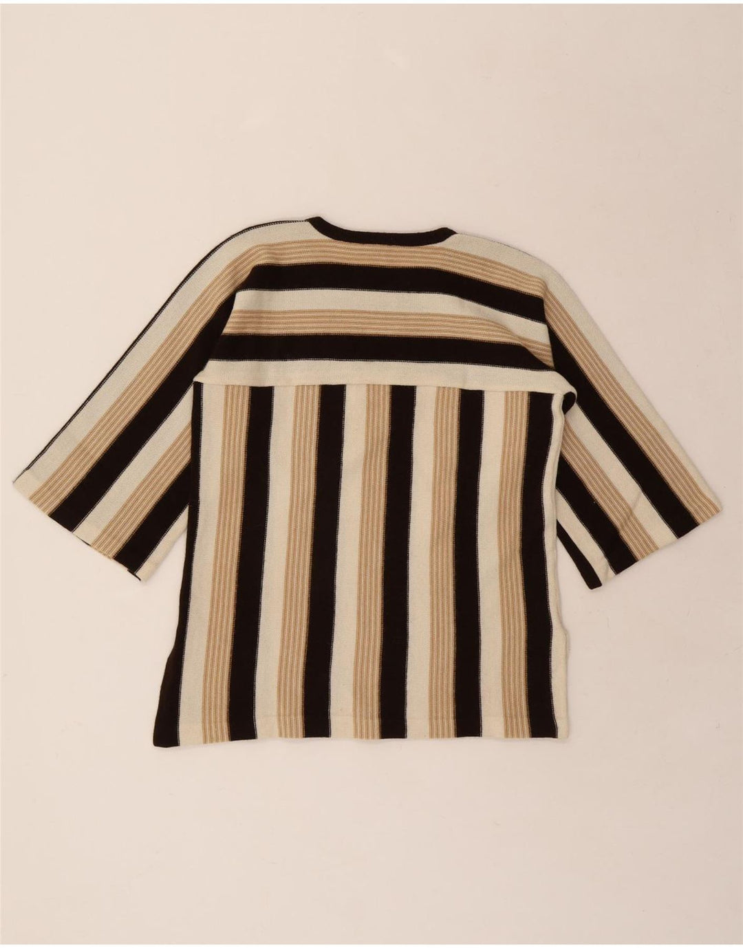CANDA Womens Knit 3/4 Sleeve Blouse Top IT 44 Medium Beige Striped Acrylic Vintage Canda and Second-Hand Canda from Messina Hembry 