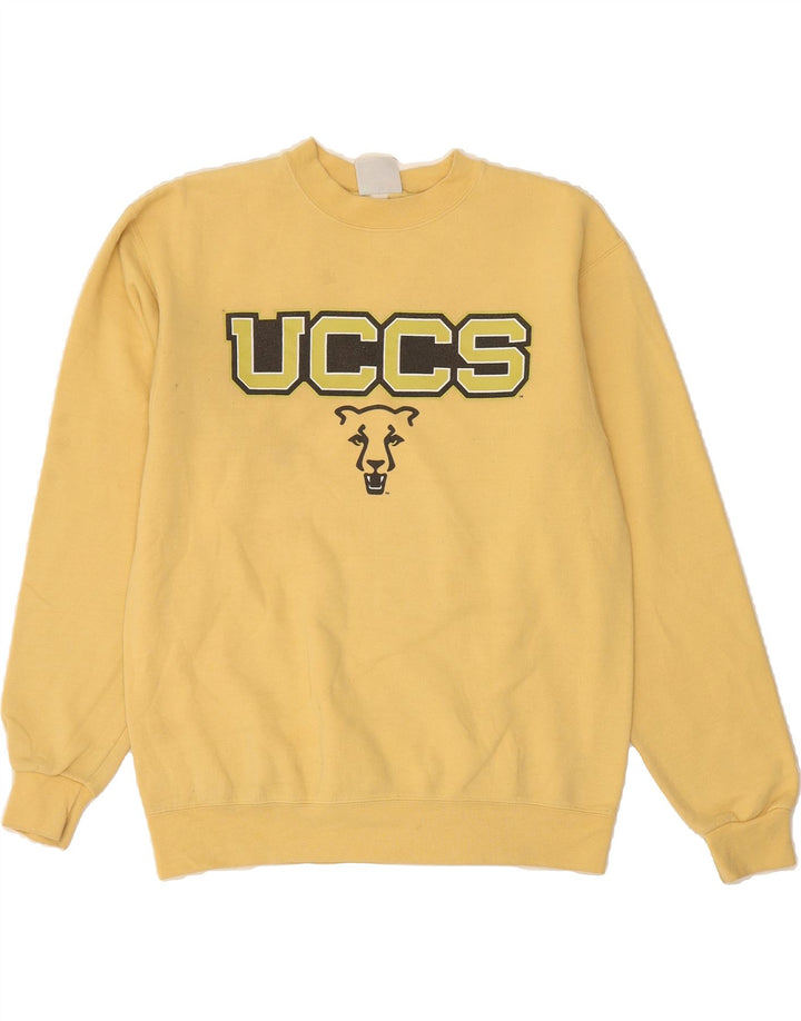 CHAMPION Mens Authentic Graphic Sweatshirt Jumper Medium Yellow Vintage Champion and Second-Hand Champion from Messina Hembry 