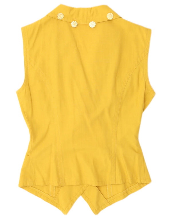 Vintage ženski dvoredni prsluk UK 12 Srednje žuta