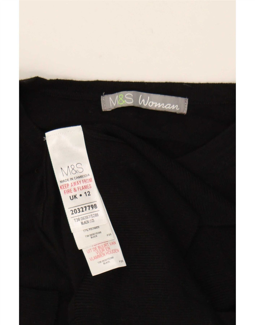 Marks & Spencer ženski kardigan pulover UK 12 Srednja crna viskoza