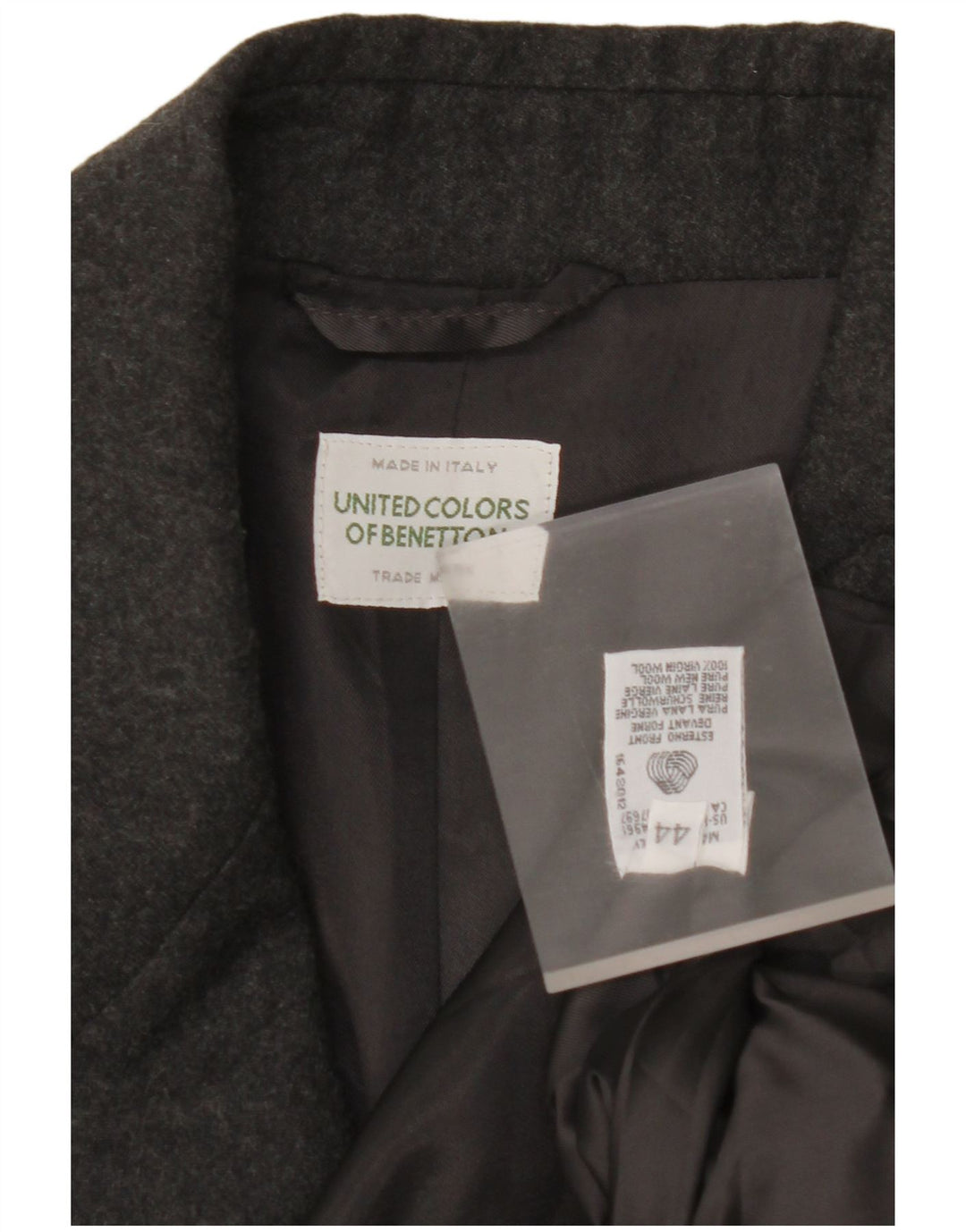 BENETTON Ženska jakna sa 2 gumba IT 44 Srednje siva djevičanska vuna