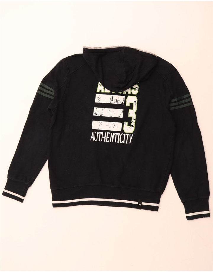 ADIDAS muška majica s kapuljačom s patentnim zatvaračem i izrezom UK 40/42 srednje tamnoplava