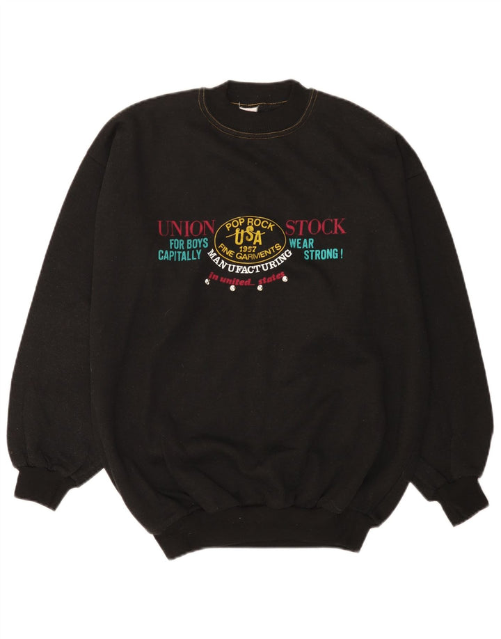 Vintage muška majica s grafičkim motivima Srednje crni pamuk