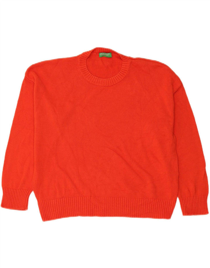 Benetton ženski pulover s okruglim izrezom UK 14 Srednje crveni pamuk