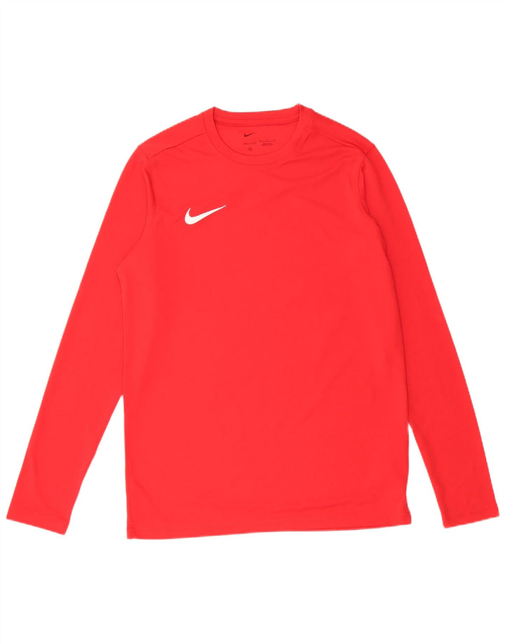 Nike muška Dri Fit majica dugih rukava srednje crvene boje od poliestera