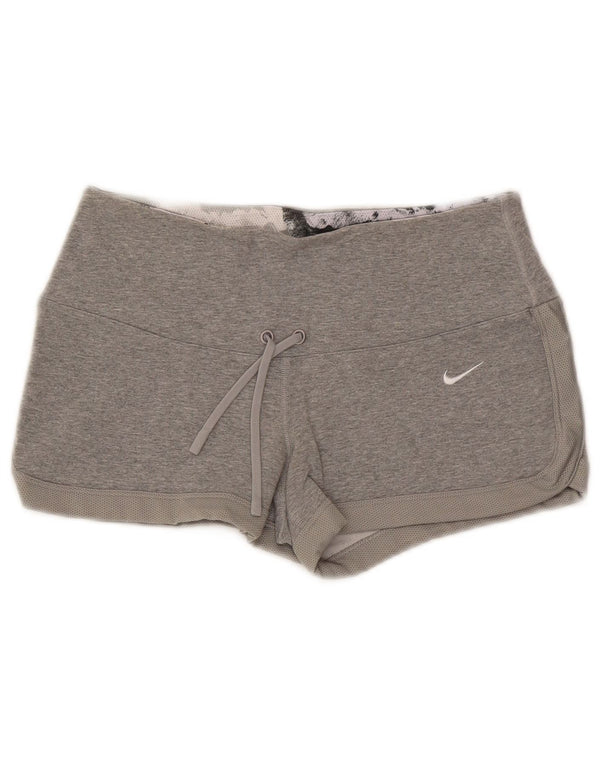 Nike Ženske Dri Fit Sportske Kratke Hlače UK 10 Mali Sivi Pamuk
