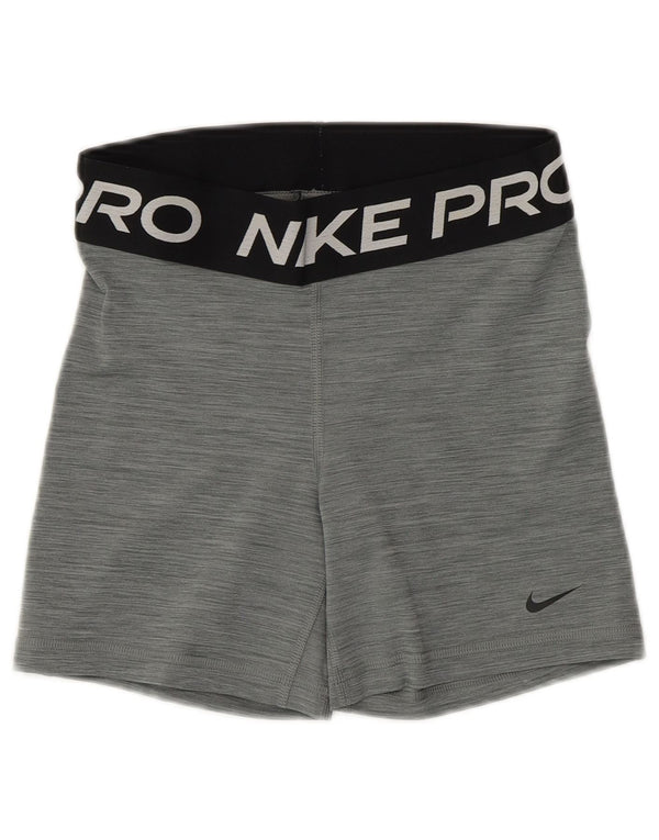 NIKE Ženske Dri Fit Graphic Sport Shorts UK 10 Mali sivi poliester