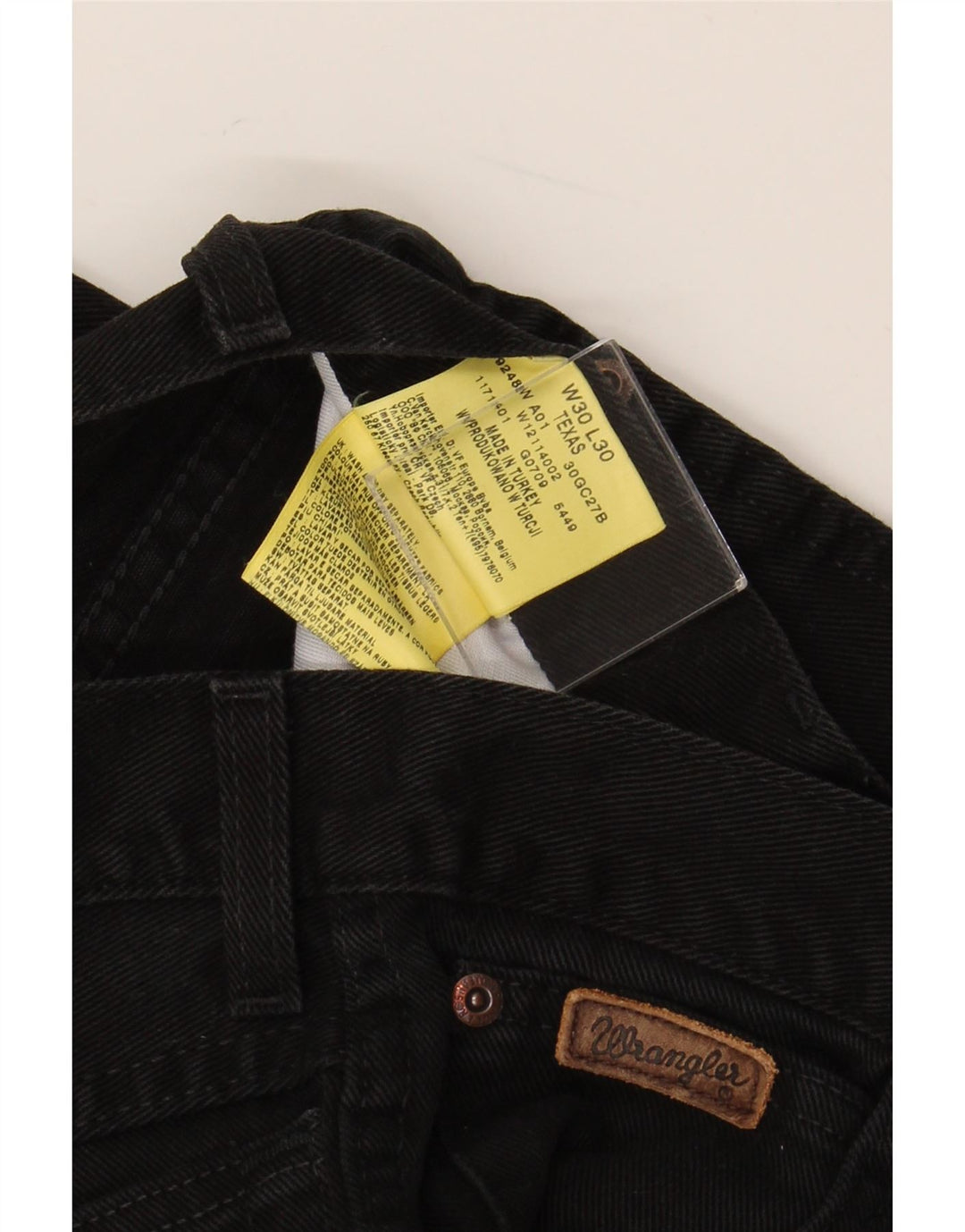 WRANGLER muške ravni traperice Texas W30 L26 crni pamuk