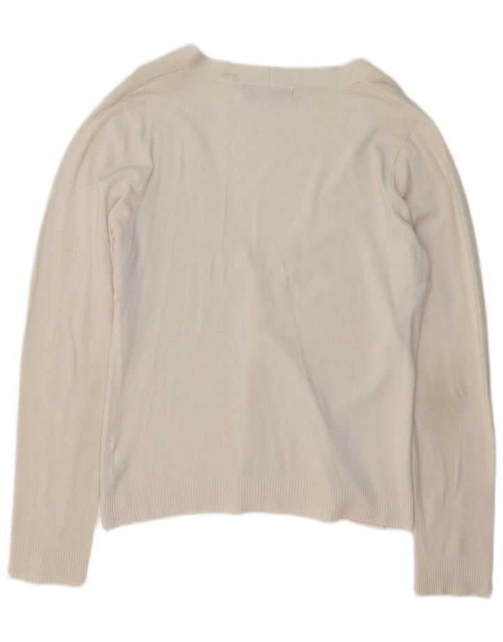 Zara ženski kardigan pulover UK 16 Large White Rayon
