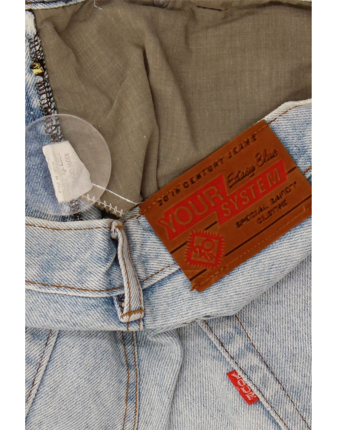 Vintage muške ravne traperice W34 L30 plavi pamuk