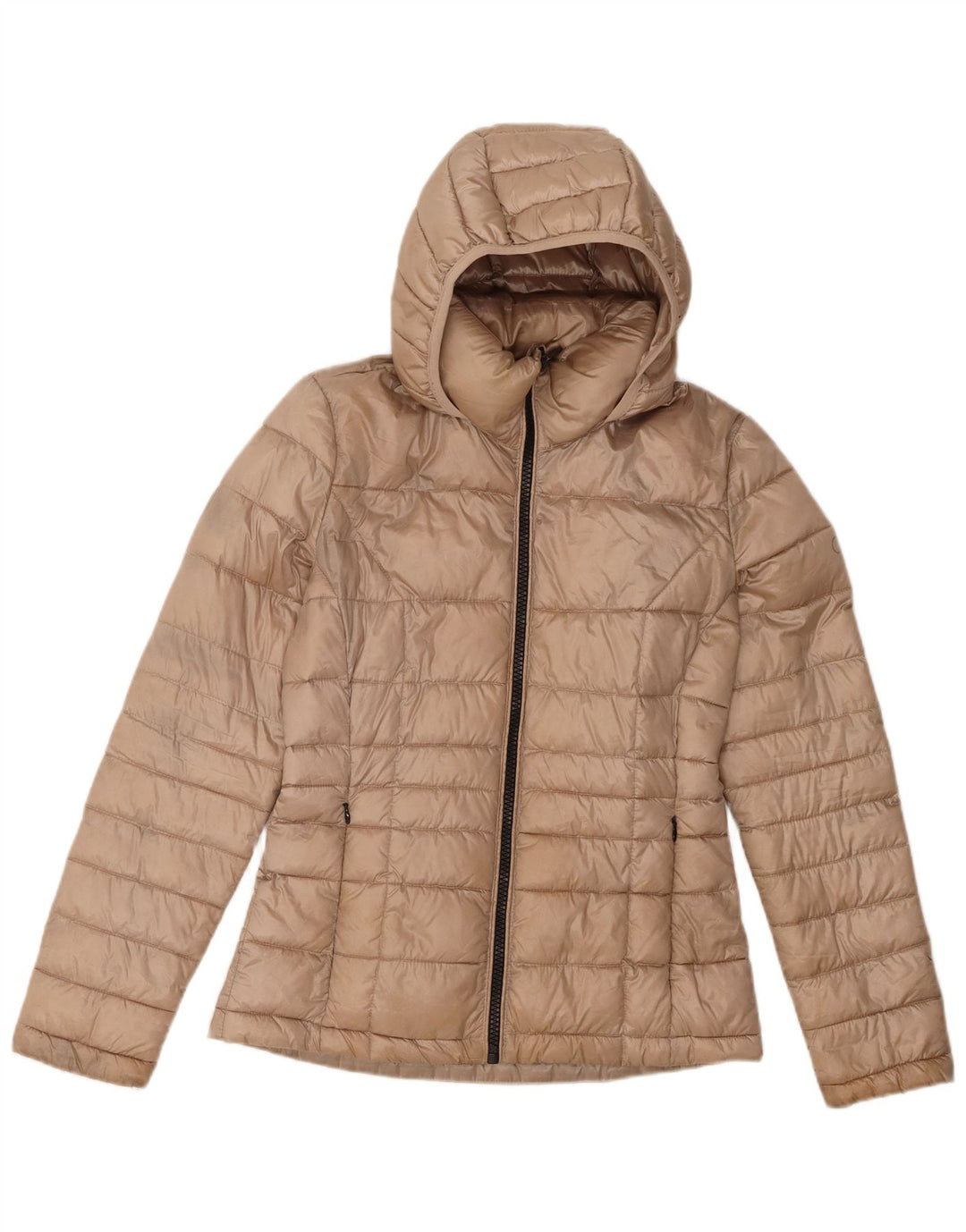 Calvin Klein ženska podstavljena jakna s kapuljačom UK 10 Small Beige Poliester