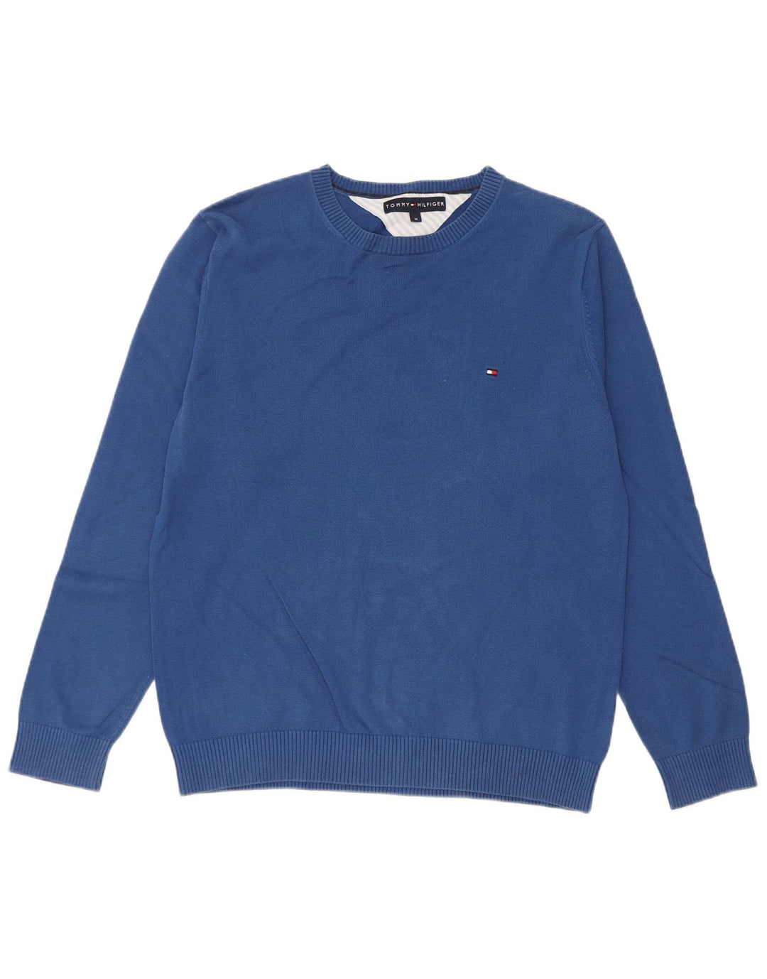 Tommy Hilfiger muški džemper s okruglim izrezom srednje plavi pamuk