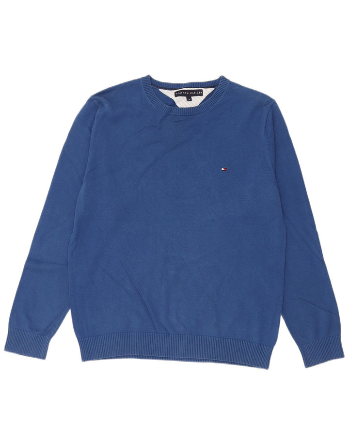 Tommy Hilfiger muški džemper s okruglim izrezom srednje plavi pamuk