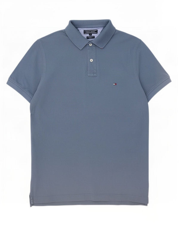 Tommy Hilfiger Mens Slim Fit Polo Shirt Medium Blue Cotton