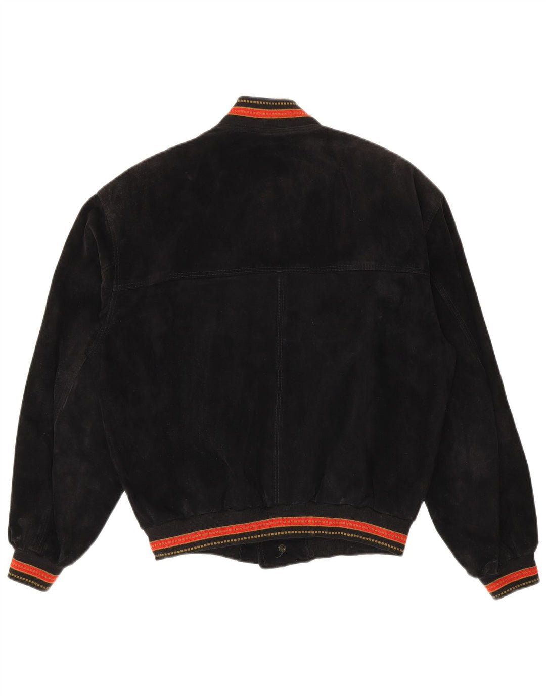 Vintage muška bomber jakna od brušene kože IT 48 srednje crne prugaste kože