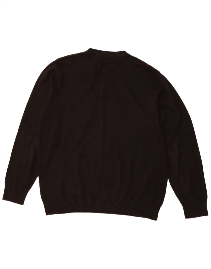 TOMMY HILFIGER Veliki crni pamučni muški džemper s V-izrezom