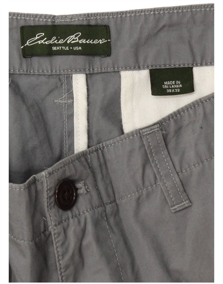 EDDIE BAUER Muške ravne chino hlače W38 L32 Sivi pamuk