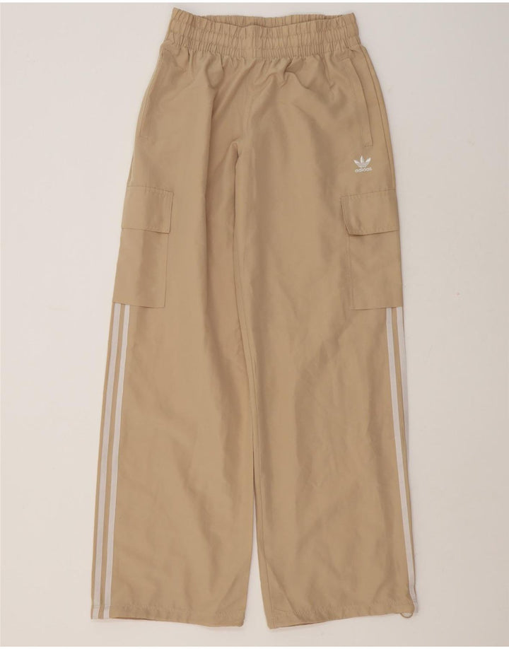 Adidas ženske kargo trenirke hlače UK 8/10 male bež poliester