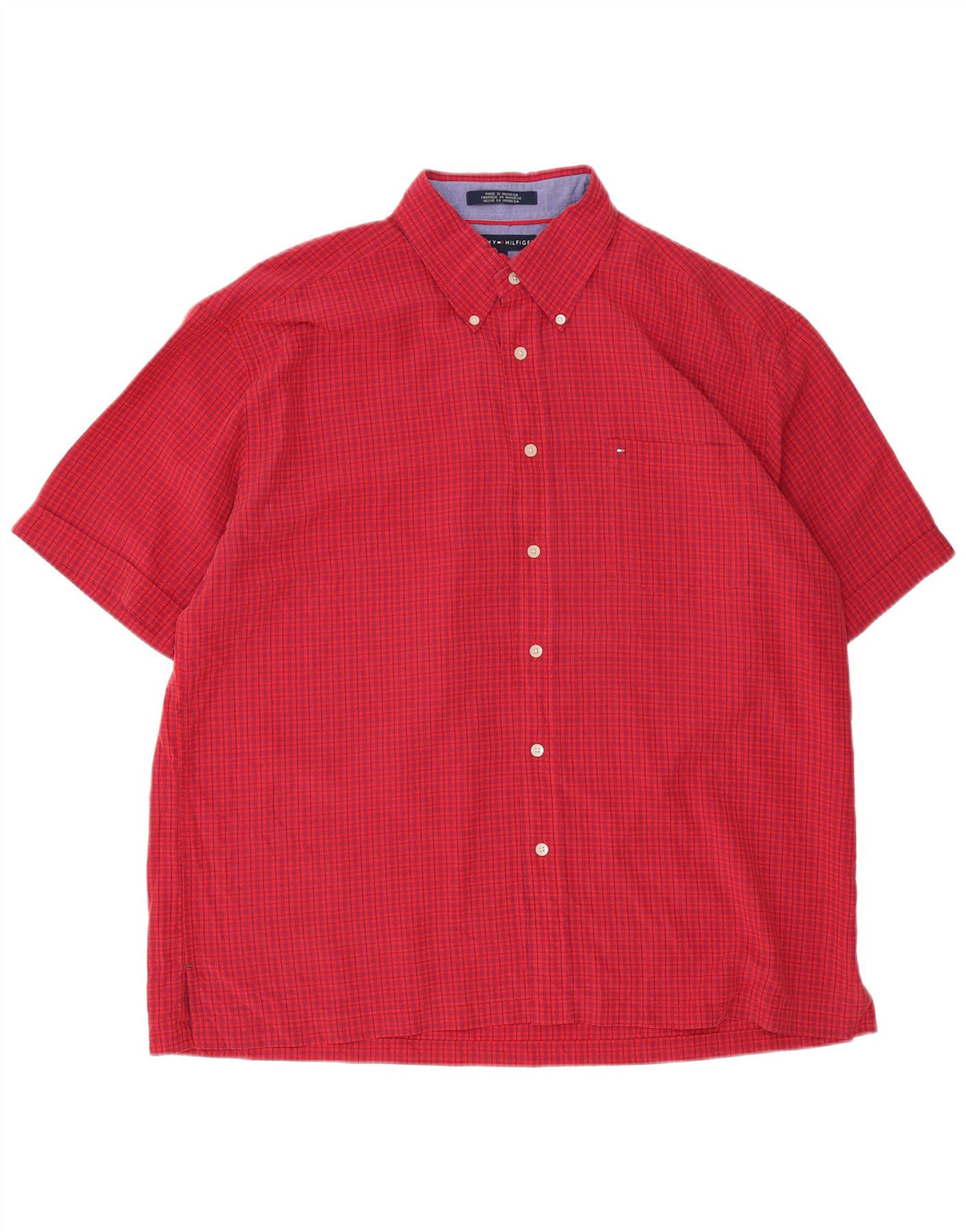 Tommy Hilfiger muška košulja kratkih rukava XL crvena gingham rajona