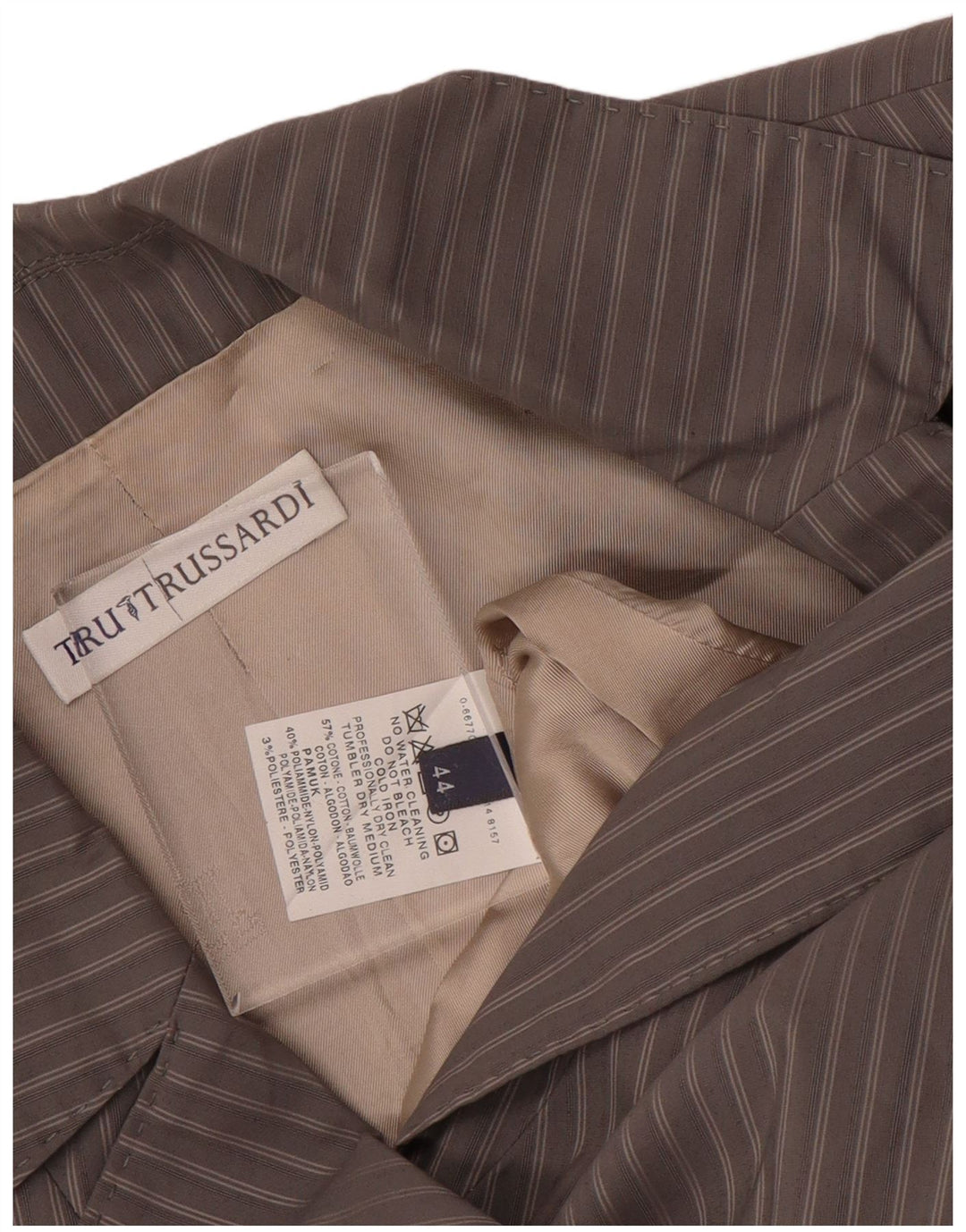 TRUSSARDI Ženska jakna sa 2 gumba IT 44 Pamuk srednje sive pruge