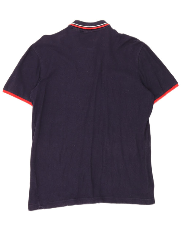 FILA Mens Polo Shirt Medium Navy Blue Cotton