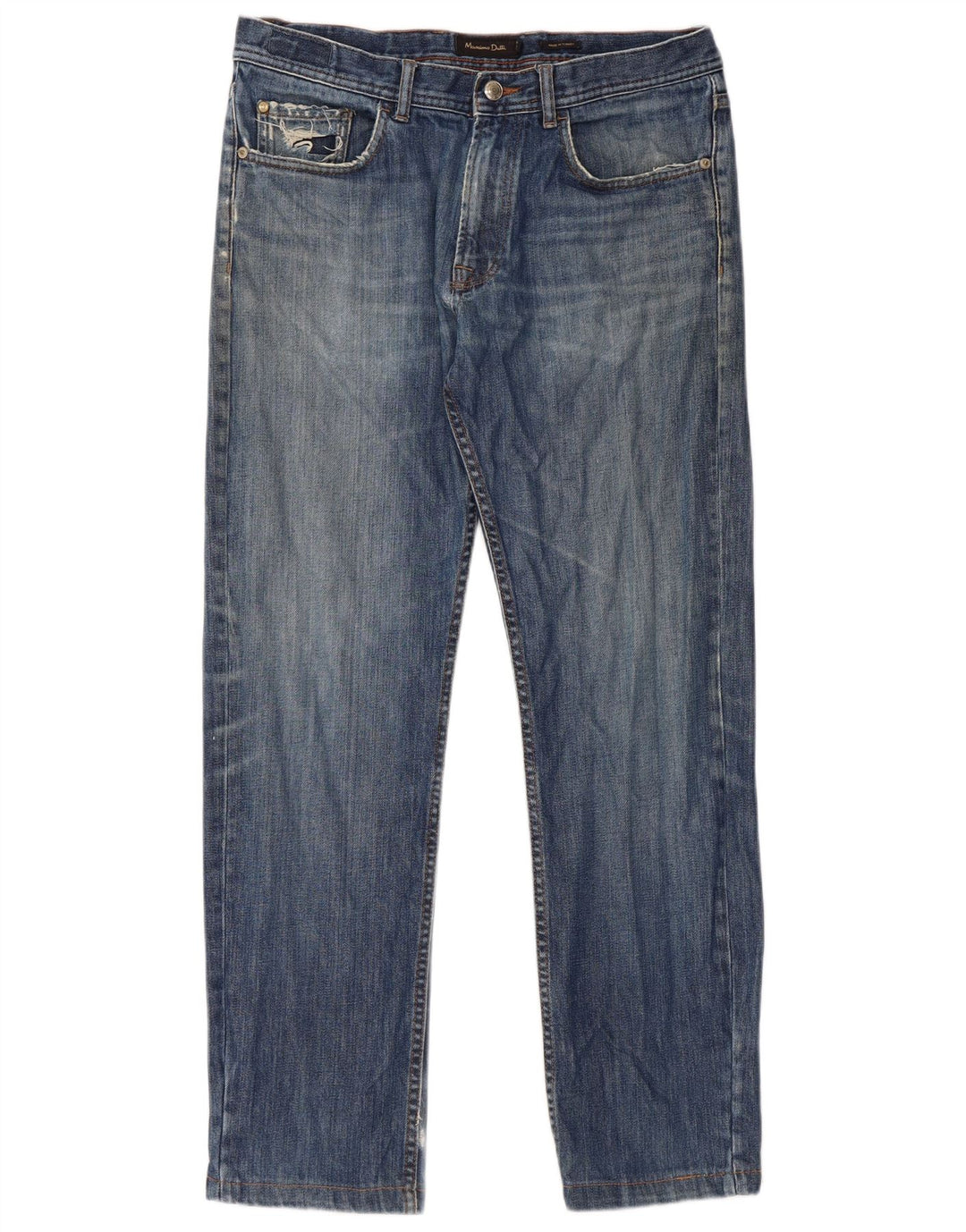 Massimo Dutti muške ravne traperice s oštećenim izgledom EU 42 Large W32 L29 Plave