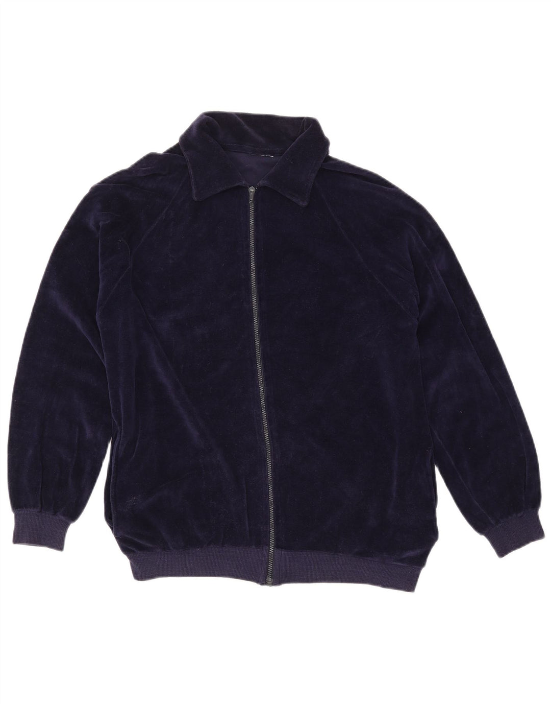 VINTAGE ženska gornja jakna trenirke UK 16 Veliki tamnoplavi pamuk